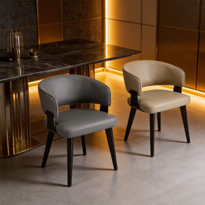 เก้าอี้รับประทานอาหารโครงไม้เบิร์ชสีขาวหรูหราทันสมัย พร้อมดีไซน์พนักพิงทรงปีก ผลิตจากสแตนเลส เหมาะสำหรับใช้ในโรงแรมเชิงพาณิชย์ - Product Image 3