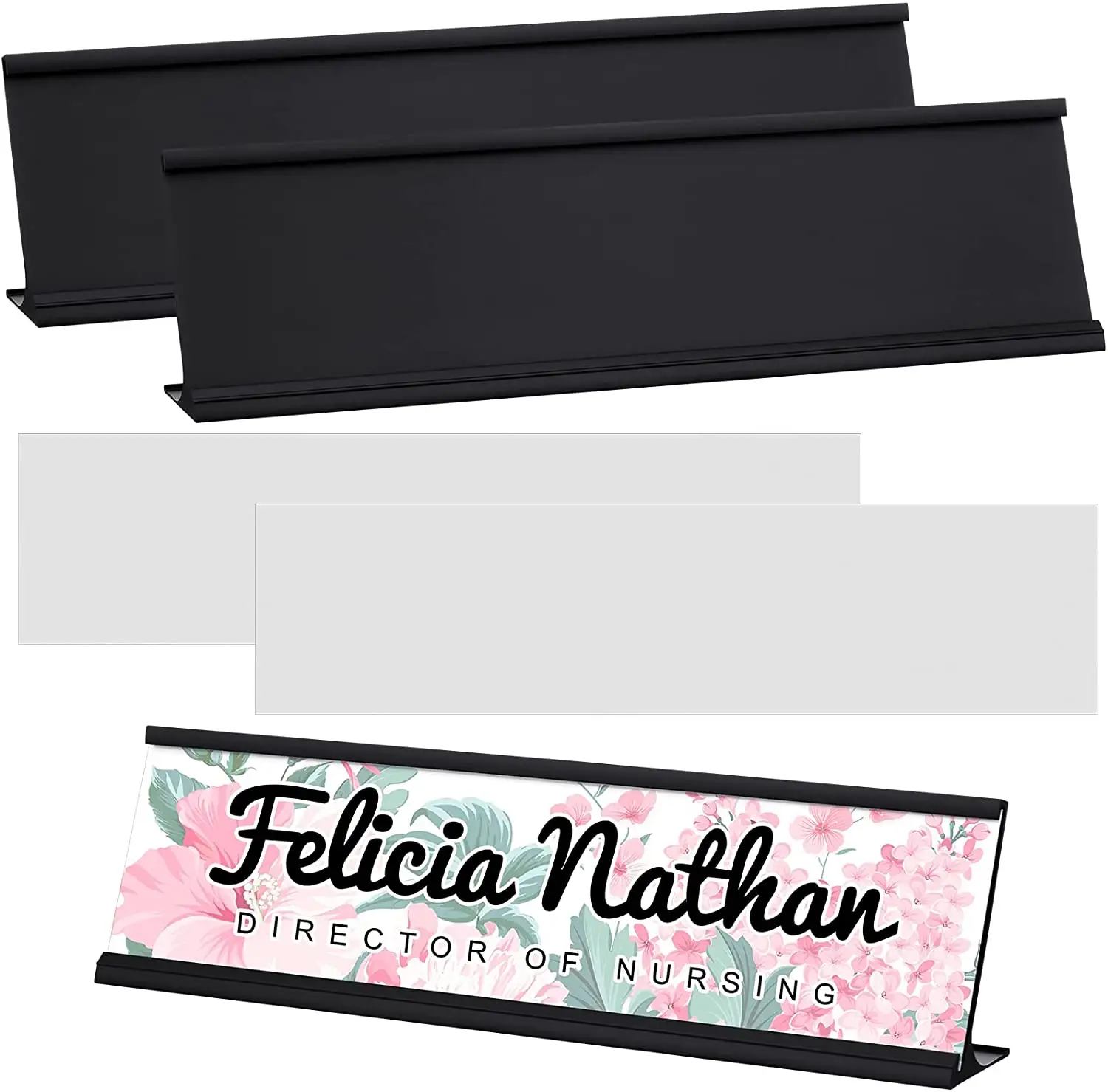 Sublimation Aluminum Office Nameplates with Name Plate Holder for Desk Name Plates Blank Aluminum Name Card