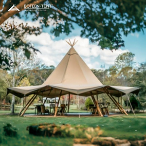 Недорогая большая индийская палатка-шатер из брезента, водонепроницаемая, ветроустойчивая, быстрораскладывающаяся, для кемпинга, ресторанов, баров, свадеб и вечеринок - Product Image 1