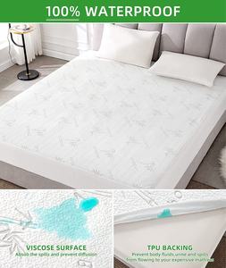 واقي مرتبة من الخيزران مقاوم للماء يصل إلى 21 بوصة مع جيوب عميقة مريحة وقابلة للتنفس - Product Image 3