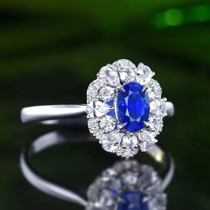 SGARIT Fabricante de Joyería Fina, Anillo de Diamantes con Zafiro Azul Natural de 0.65 CT, Oro Blanco de 18k Real, para Compromiso - Product Image 2