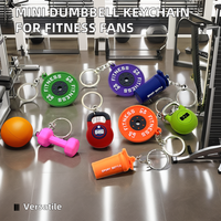 Mini llavero de silicona con disco de pesas de 45LB, colgante 3D de disco de fitness con letras FITNESS en relieve, seis opciones de color, metal negro