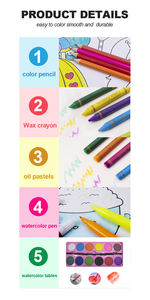 Set Menggambar Seni Terlaris 2022, 150 Buah Krayon Pastel Minyak Pensil Warna Pena Cat Air Hadiah Set Mewarnai Anak-Anak - Product Image 4