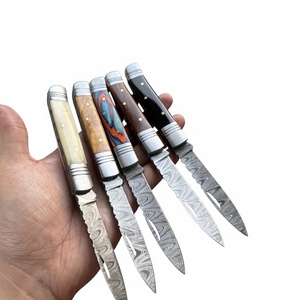 Navaja Plegable de Acero de Damasco con Mango de Madera, Alta Calidad, Multifuncional, Grado Industrial OEM, Garantía de 3 Años, para Minoristas, 59-60HRC - Product Image 3