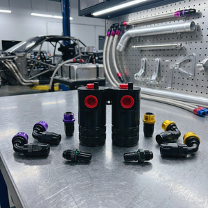 Pièces automobiles BJR, embouts <span class=keywords><strong>de</strong></span> <span class=keywords><strong>tuyau</strong></span> en aluminium noir universels à 45 degrés AN6 AN8 AN10 AN12 peints en PTFE pour système <span class=keywords><strong>de</strong></span> carburant - Product Image 6