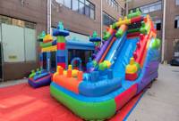 Grand toboggan gonflable commercial géant pour enfants, château gonflable de jardin avec double toboggan gonflable, fabriqué en Chine