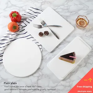 Assiette de service de style moderne Vaisselle de cuisson plate en céramique Assiette rectangulaire carrée pour fête pour sushi Cuisine occidentale par - Product Image 6