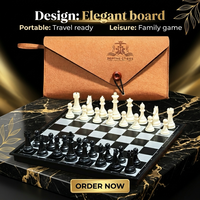 Jeu d'échecs magnétique pliable en plastique de 25 cm avec pochette en daim de luxe - Jeu de société éducatif professionnel portable, cadeau de voyage