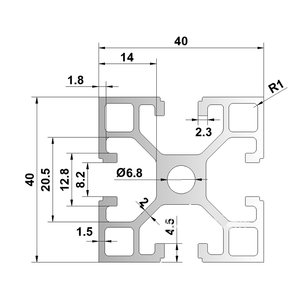 سلسلة ألومنيوم من الدرجة الصناعية 40lz أنابيب قياسية من سبائك الألومنيوم الأوروبي ذات جدران سميكة وملف جانبي مصنوع من سبائك الألومنيوم - Product Image 2