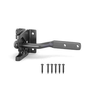 Loquet en acier noir à verrouillage automatique, design moderne, pour usage extérieur, taille personnalisée, installation facile, pour portail <span class=keywords><strong>de</strong></span> piscine et <span class=keywords><strong>de</strong></span> <span class=keywords><strong>jardin</strong></span>, en stock - Product Image 1