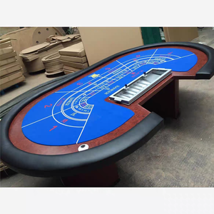 Table de poker Texas personnalisée de luxe de haute qualité, table de casino multicolore à 9 joueurs avec porte-gobelet pour le jeu de Mahjong - Product Image 3