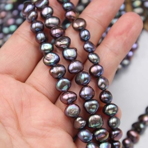 <span class=keywords><strong>Perle</strong></span> de culture d'eau douce naturelle baroque 7-8 mm, double face, trou droit, vert <span class=keywords><strong>malachite</strong></span> symphonique, noir, <span class=keywords><strong>perle</strong></span> en vrac - Product Image 1