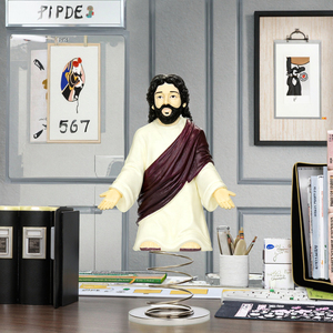 Figuras de cabezones religiosos de resina personalizadas, diseño de Jesús pintado a mano para adorno de coche y decoración del hogar - Product Image 6