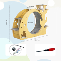 Roue d'exercice pour chat Roues de chat de 37 pouces pour intérieur 4 en 1 Tapis de tour d'arbre pour chats adapté à la roue de course silencieuse