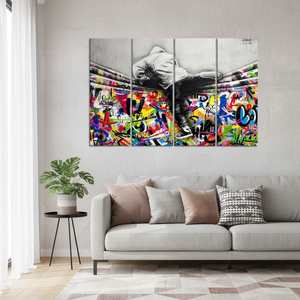 Affiche sur toile Urban Graffiti Climber - Impression décorative moderne et jeune, lot de 4 toiles - Product Image 3