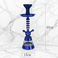 Chichas en aluminium et acrylique, chicha de petite taille, ensemble de chicha portable pour bar, salon, fête, voyage et rangement facile