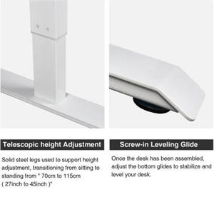 Bureau assis-debout électrique à double moteur, pieds à 3 niveaux, capacité de charge de 800 N, largeur contemporaine, extensible en bois - Product Image 5