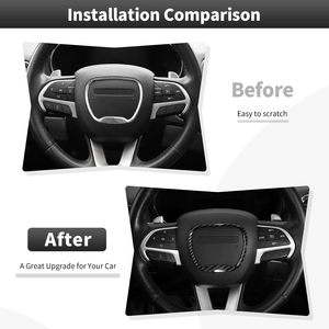 Central Control Steering Button <b>Frame</b> Trim for Challenger/Durango/Charger 2015-2025 Black Interior Accessory - Product Image 3