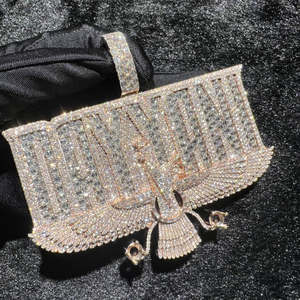 Kalung liontin berlian kustom pria, perhiasan Hip Hop mewah, liontin Nama Berlian 9K-18K, warna kuning Solid, Kalung Lab emas dewasa, hadiah sertifikat IGI - Product Image 3