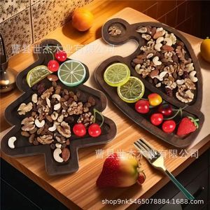 ถาดไม้รูปทรงไม่สมมาตรสำหรับใส่ผลไม้ในวันคริสต์มาส ยี่ห้อ Mu Yujia สำหรับเสิร์ฟของหวานในช่วงเทศกาล - Product Image 2