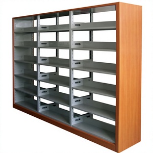 Heavy Duty School Furniture <b>Library</b> Adjustable Metal Bookshelf Double Side Display Shelf - Product Image 2