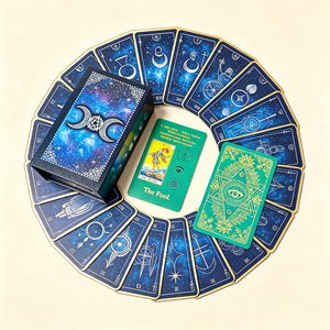 50+ SKU Jeu de cartes de tarot dorées à l'or fin, style Waite, impression couleur, PVC imperméable - Product Image 1
