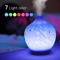 Diffuseur d'huiles essentielles élégant avec lumière LED 7 couleurs, humidificateur ultrasonique en verre, brûleur d'aromathérapie 100 ml, usage hôtelier et domestique