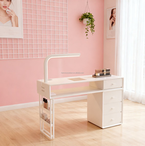 Usine En Gros Nouveau Blanc Crème Style Multi-Fonction Avec <span class=keywords><strong>Aspirateur</strong></span> Lampe <span class=keywords><strong>De</strong></span> Table Nail Shop Spécial Nail Table - Product Image 5