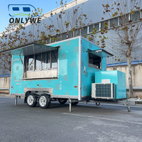 Onlywe USA Chariot à hot-dogs et camion de restauration sur mesure entièrement équipé, remorque multifonctionnelle pour la vente de snacks