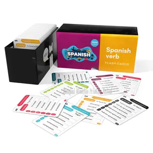 Kartu Flash Kata Kerja Bahasa Spanyol Pendidikan Kustom/Kartu Kognitif