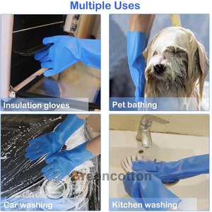 Custom Logo Silicone Cleaning <b>Gloves</b> Reusable Waterproof Non-Slip Food-Safe Heat-Resistant for Kitchen Home Dishwashing - Product Image 6