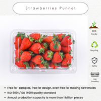 Boîte de présentation de fruits recyclée en gros, boîte transparente pour fraises, emballage alimentaire jetable en plastique pour fruits