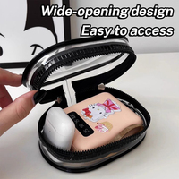Pochette Organisateur Ovale Transparente en PVC, Étui Portable pour Câbles, Écouteurs et Chargeurs, Sac de Rangement de Voyage et de Bureau avec Fermeture Éclair