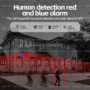 كاميرا هاييزي أوف الشمسية المتحركة مع كشف الحركة، كاميرا أمان لاسلكية 4G بأربع عدسات و20 ميجابكسل مع إنذار ضوئي وصوتي، كاميرا مراقبة شبكية - Product Image 5