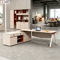 Meubles de bureau JIUSHUN, table de bureau moderne en forme de L, bureau de direction pour PDG, directeur, patron