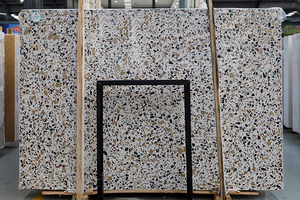 Vente chaude <span class=keywords><strong>Dalle</strong></span> De Terrazzo Brun Pierre Artificielle En Béton De Haute Qualité Prix Usine Conception Personnalisée Style Moderne Poli - Product Image 2