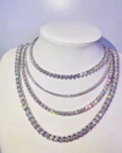 Tendance de la mode 925 argent VVS Moissanite diamant collier plein diamant hommes Hip Hop cubain collier bijoux - Product Image 2