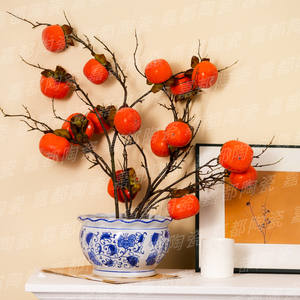 Ensemble de pots en porcelaine bleue et blanche, motif floral et vigne, pots à fleurs ronds en céramique pour bonsaïs et succulentes, décoration intérieure - Product Image 5