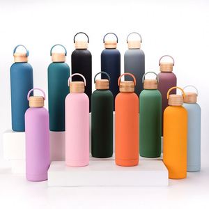 Frasco aislado de acero inoxidable 304 doble de lujo, taza de vacío de <span class=keywords><strong>1000ml</strong></span>, tapa de madera, revestimiento de goma, viaje térmico caliente de 350ml - Product Image 2