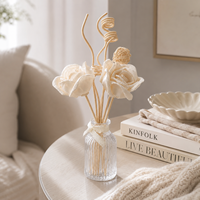 Diffuseur d'arômes en rose de bois de Sola naturel de 6 cm, roseaux en rotin, parfum durable, décoration, en stock, vente en gros