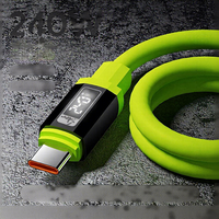Câble de données Type-C 240W à affichage numérique, charge rapide haute puissance 10A, matériau TPE, conducteur en cuivre pur pour téléphones mobiles et tablettes