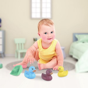 Juguete de <span class=keywords><strong>agua</strong></span> pulverizada para ducha de bebé, animales de silicona, <span class=keywords><strong>baño</strong></span> de goma orgánica, <span class=keywords><strong>patos</strong></span> con barco, gran oferta - Product Image 4