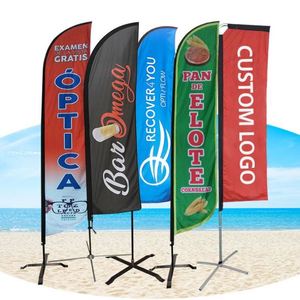 Custom2.8M Beach Flag <b>Cheap</b> China Beach Flag Factory Beach Teardrop Flag - Product Image 1