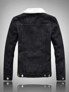 Service OEM - Veste d'hiver en denim épaisse pour homme avec boutons décoratifs - Product Image 3