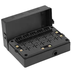 Caja de relé de coche 12V caja de fusibles de 10 vías portafusibles de hoja de 15 vías para automoción marina con terminales