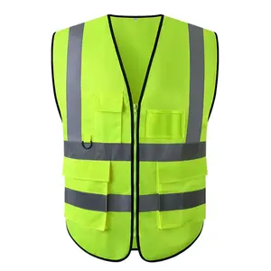 Wholesale Multi Pocket Reflective Safety Clothing Construction Vest Reflective Vest Traffic Safety Vest