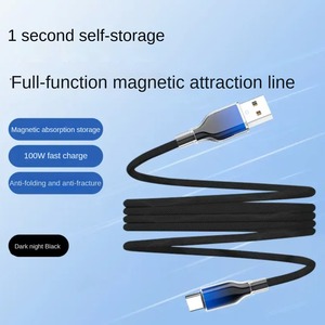 Cable de <span class=keywords><strong>USB</strong></span>-C magnético de 100W para IOS 1s, bobinado automático, nailon trenzado de 48 hilos, carga rápida sin enredos, 1,2 M para viajes/juegos - Product Image 6