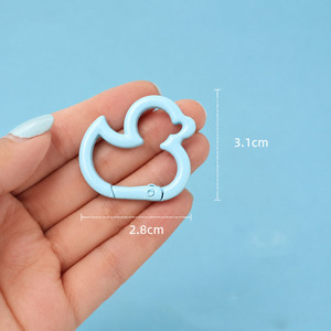Mosquetones de resorte con forma de pato para bolsos, carteras, cordones y manualidades, cierres de resorte con forma de <span class=keywords><strong>patito</strong></span> para llaveros - Product Image 2