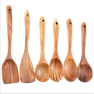 Ensemble d'ustensiles de cuisine 9 pièces en bois d'acacia transfrontalier, spatule et louche en bois de haute qualité - Product Image 5