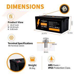 最大功率家用储能5kw 25.6V 24V 200Ah户外房车电池太阳能家用储能锂电池 - Product Image 2